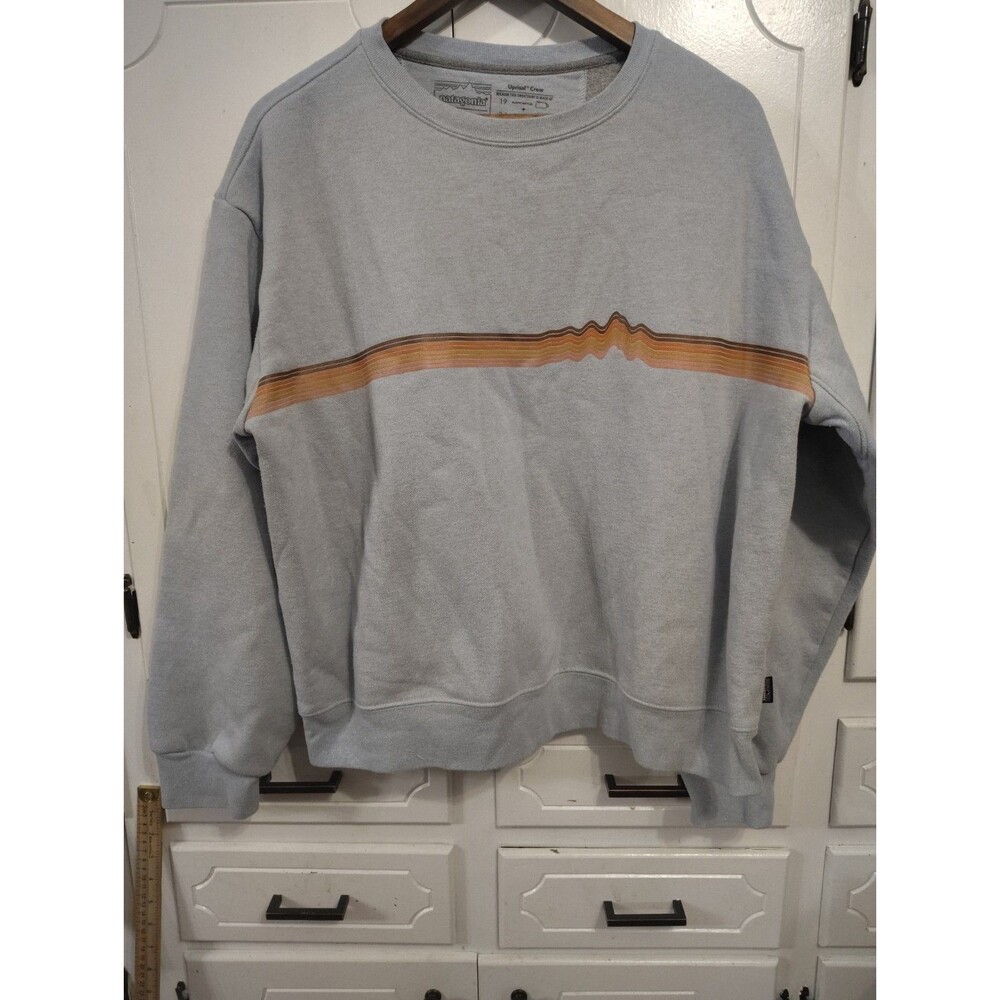 Patagonia Ridge Rise Stripe Uprisal Sweatshirt in Gravel Heather, Size XL